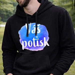 Mikina s kapucí s vlastním potiskem přední i zadní strany